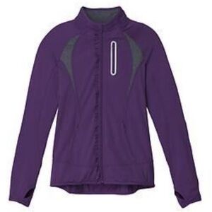 Athleta Prevail Purple Ruffle Running Full Zip Running Jacket. Size Small.  EUC